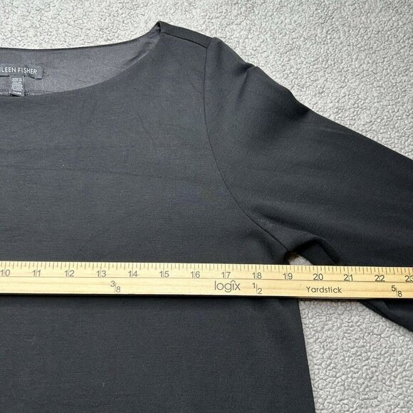 Eileen Fisher Shift Dress Womens Medium Black Pockets Classic Office Minimalist - Picture 5 of 11
